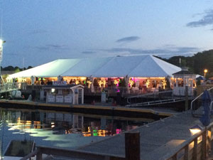 Waterfront event tent Gloucester north shore
