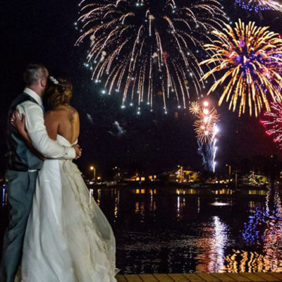 Gloucester Wedding Waterfront Fireworks