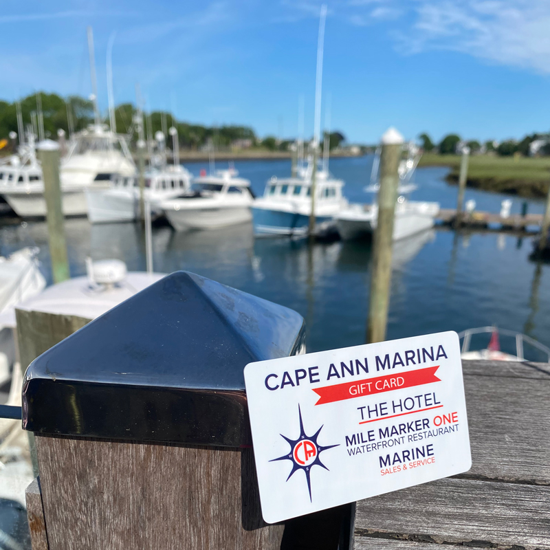Gift Card marina and boats in the background