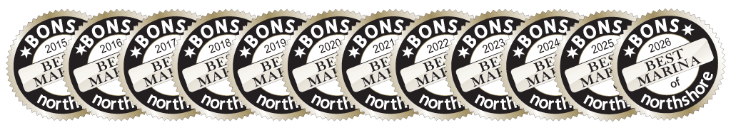 Best of northshore Magazine badges winner Best Marina 2015-2026