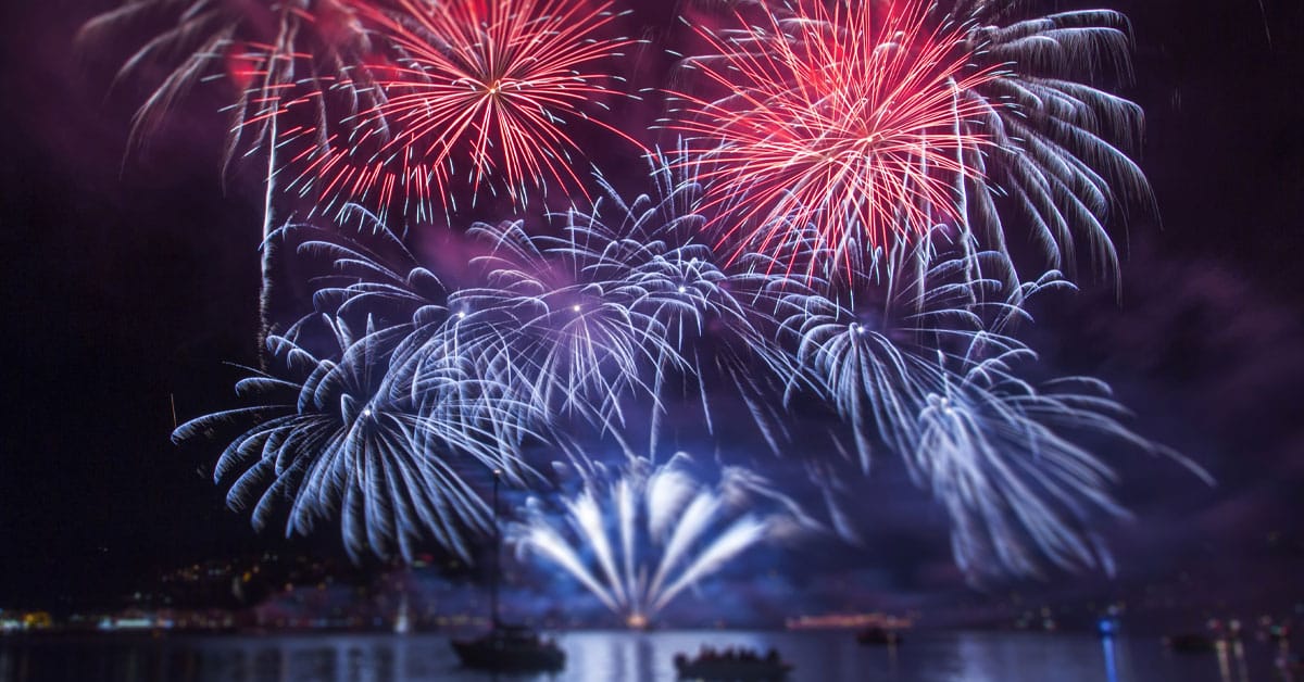 Fireworks over the harbor