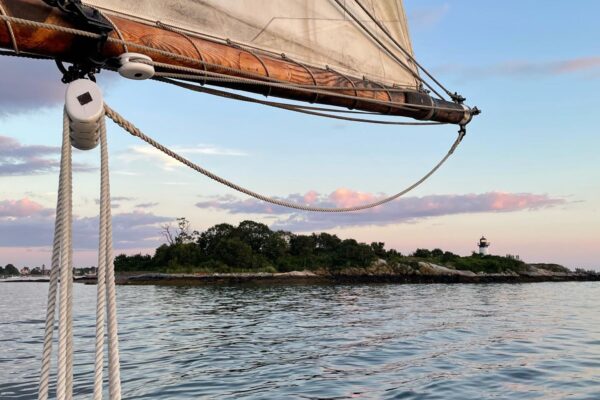 schooner boom on boat and ten pound island Gloucester