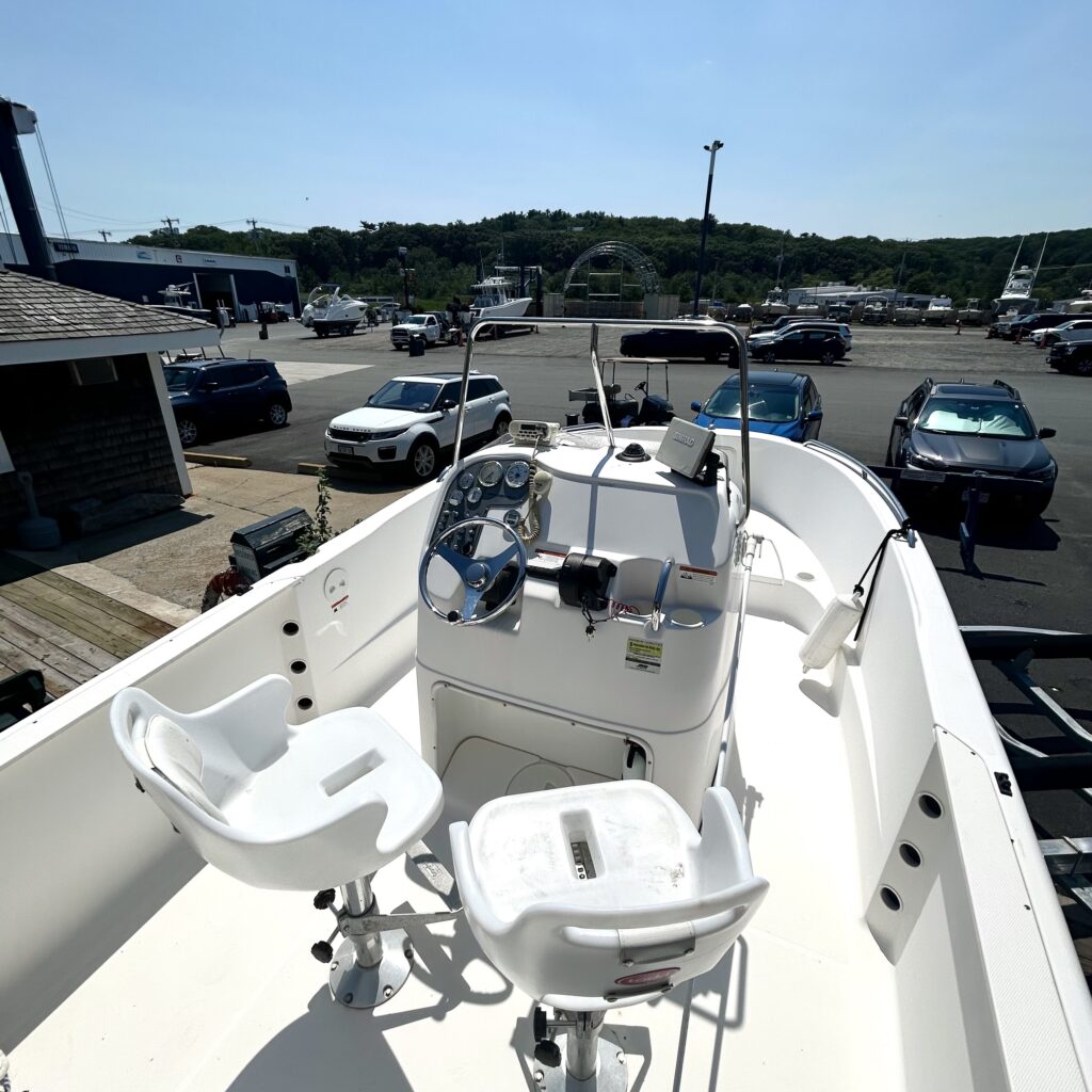 boat on a trailer console