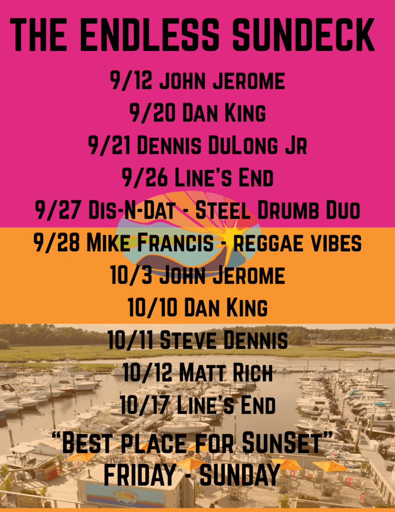 The Endless sundeck flyer on who is playing live music