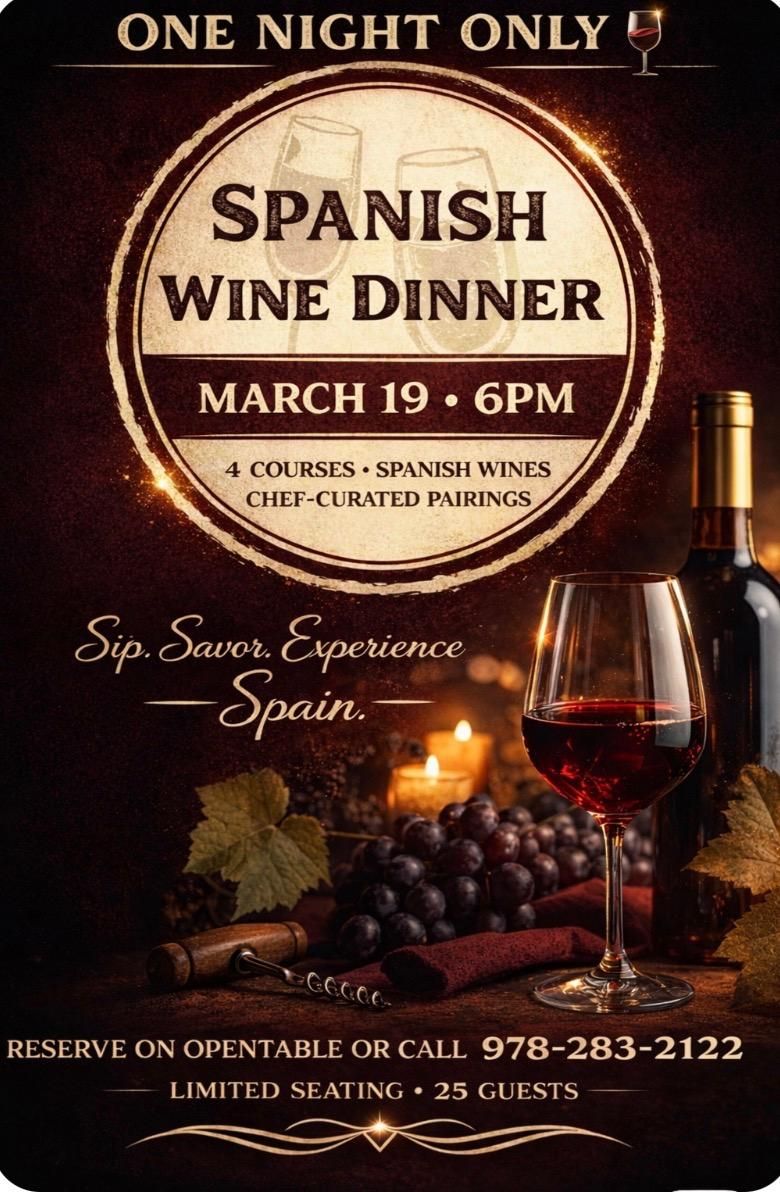 fler for spanish wine dinner at mile Marker One March 19, 6pm