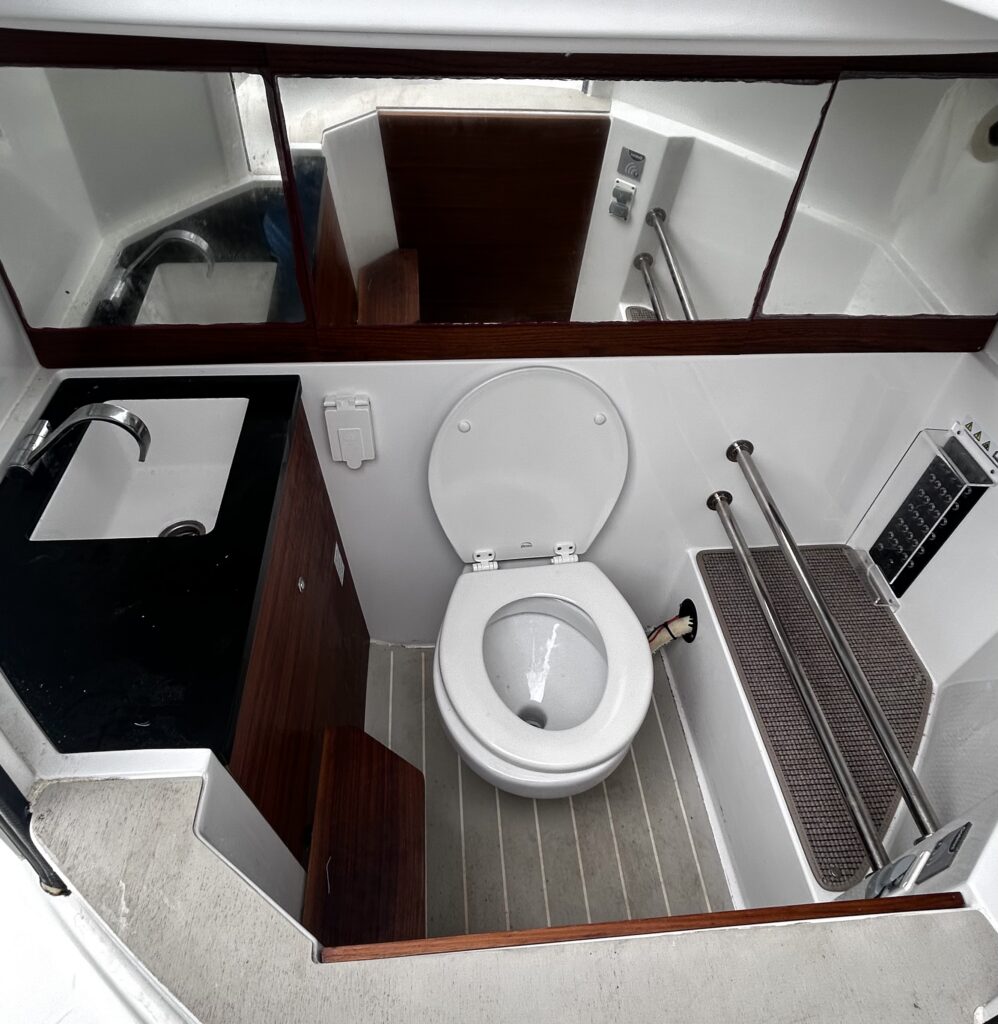 Toilet in cabin on boat