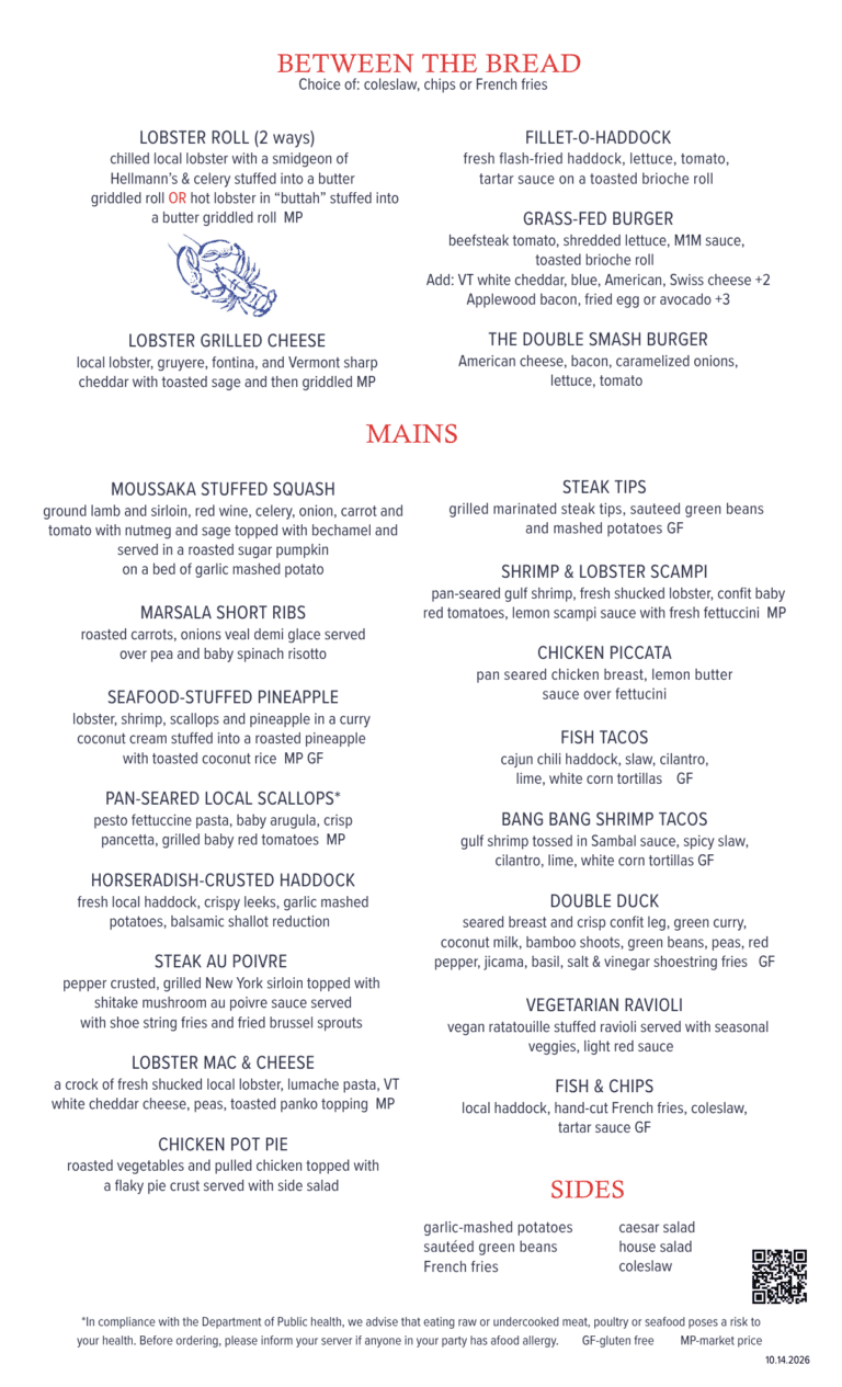 Dinner Menu