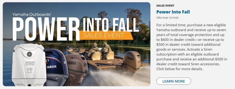 Power into fall boat with yamaha outboard