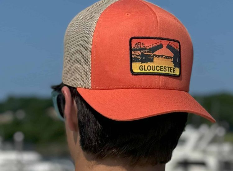 Orange hat on backwards