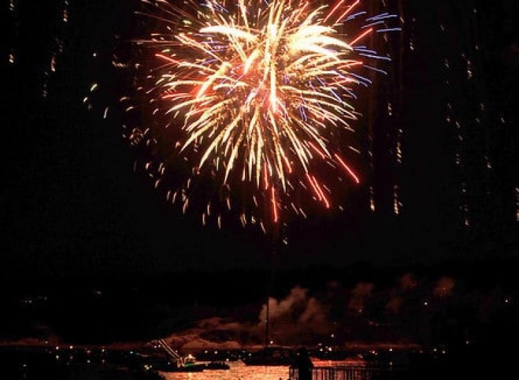 fireworks over gloucester harbor