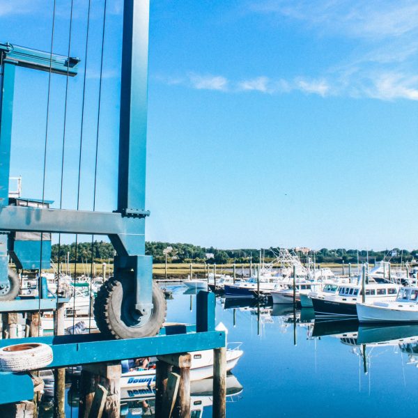 Spring boat launching at Cape Ann Marina
