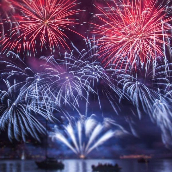 Fireworks over the harbor