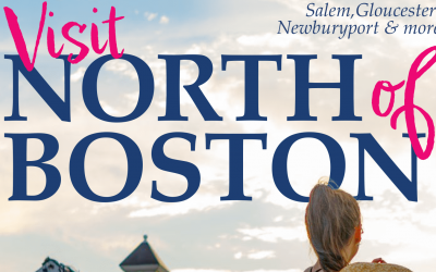 Visit North of Boston sunset women and bike with hat ans ice cream stand behind