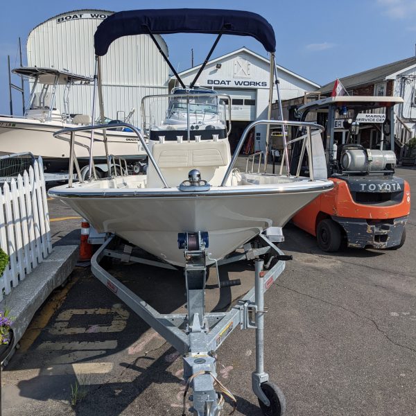 front of boat on a trailer