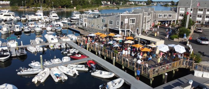 deck at a marina with boats