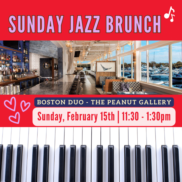 Sunday Jazz brunch Waterfront Dininig room and piano keys on the water