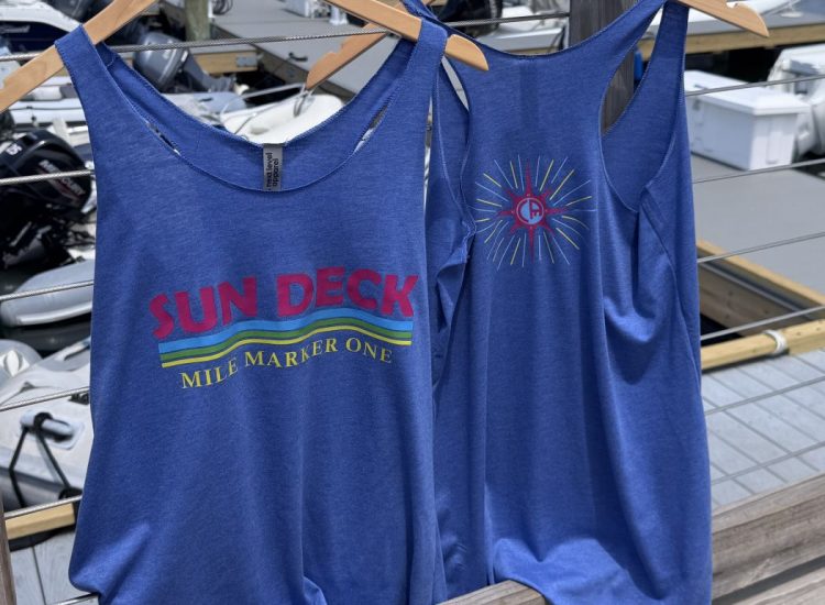 Blue Tank top front and back compas design Sundeck