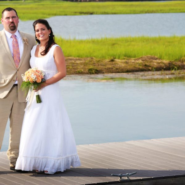 Bride and Groom on a dock