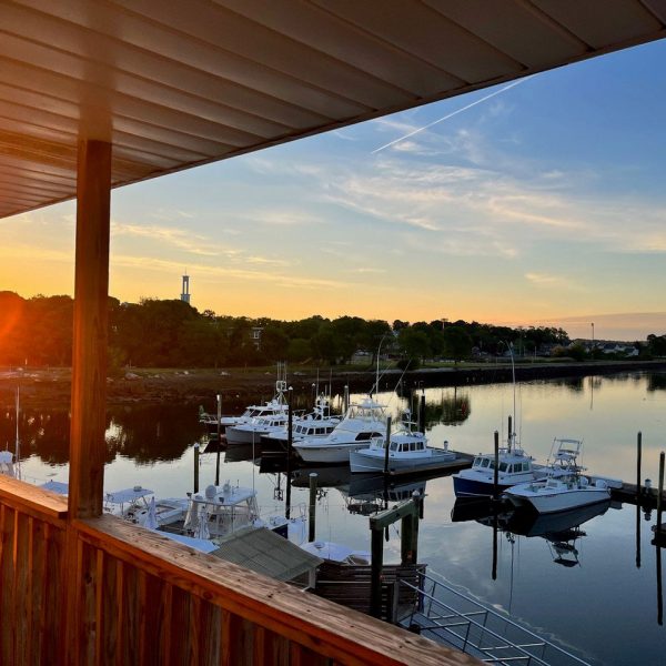 Sunrise on the Annisquam river from hotel balcony