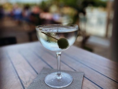 Vesper Martini on the deck at Mile Marker One